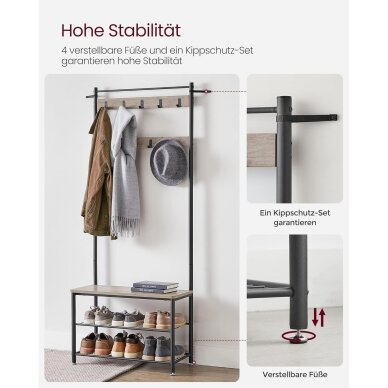 Industrinio stiliaus pastatoma drabužių kabykla 7