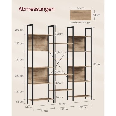 Industrinio stiliaus pastatomų lentynų derinys 5 Industrinio stiliaus pastatomų lentynų derinys 5