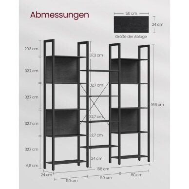 Industrinio stiliaus pastatomų lentynų derinys 7 Industrinio stiliaus pastatomų lentynų derinys 7