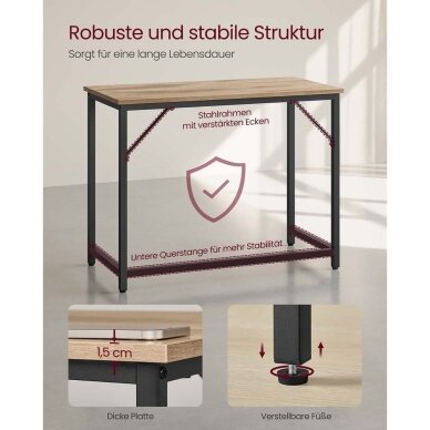 Industrinio stiliaus rašomasis stalas, 100 x 50 cm 2 Industrinio stiliaus rašomasis stalas, 100 x 50 cm 2