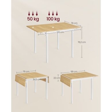 Industrinio stiliaus valgomojo stalas, 120 x 78 cm 5 Industrinio stiliaus valgomojo stalas, 120 x 78 cm 5
