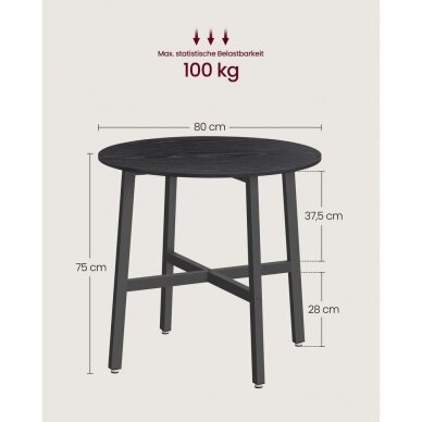 Industrinio stiliaus valgomojo stalas, Ø 80 cm 5 Industrinio stiliaus valgomojo stalas, Ø 80 cm 5