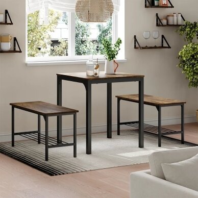 Industrinio stiliaus valgomojo stalas FYRK, 75 x 70 x 70 cm 1 Industrinio stiliaus valgomojo stalas FYRK, 75 x 70 x 70 cm 1