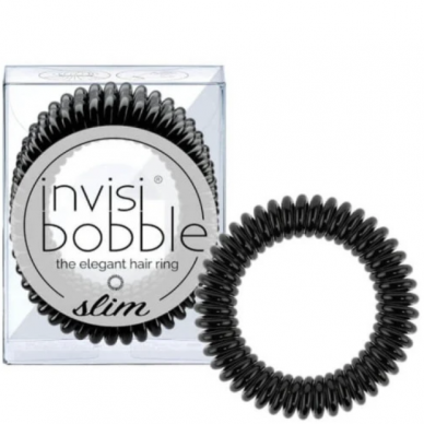 INVISIBOBBLE Slim True Black plaukų gumytės, 3 vnt INVISIBOBBLE Slim True Black plaukų gumytės, 3 vnt