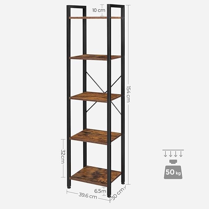 Industrinio stiliaus pastatoma 5 pakopų lentyna 5