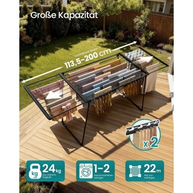 Išskleidžiama plieninė skalbinių džiovykla 2