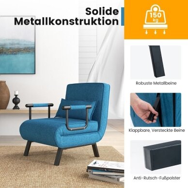 Ištiesiamas fotelis - lova 4 Ištiesiamas fotelis - lova 4