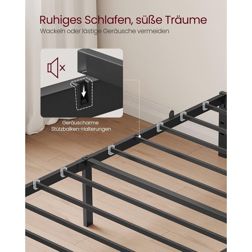 Juodas metalinis lovos rėmas, 90 x 200 cm 4 Juodas metalinis lovos rėmas, 90 x 200 cm 4