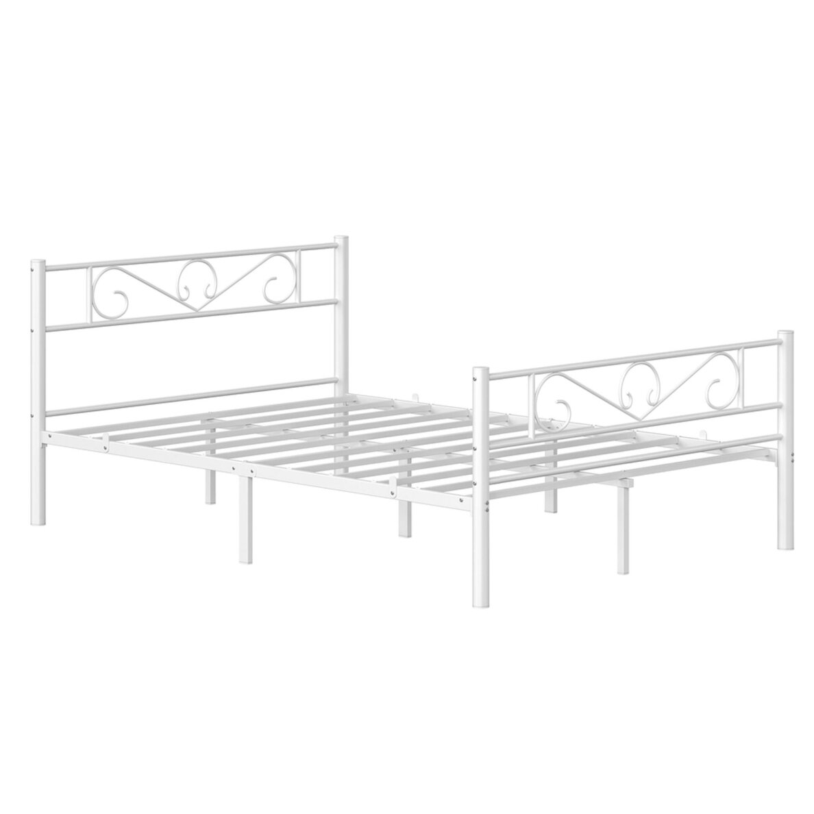 Baltas metalinis lovos rėmas, 140 x 200 cm