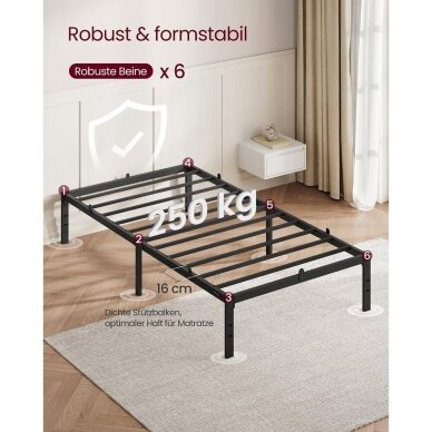 Juodas metalinis lovos rėmas, 90 x 200 cm 2 Juodas metalinis lovos rėmas, 90 x 200 cm 2