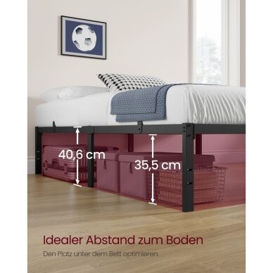 Juodas metalinis lovos rėmas, 90 x 200 cm 3 Juodas metalinis lovos rėmas, 90 x 200 cm 3