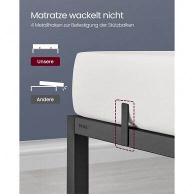 Juodas metalinis lovos rėmas su lentynėlėmis, 140 x 200 cm 3 Juodas metalinis lovos rėmas su lentynėlėmis, 140 x 200 cm 3