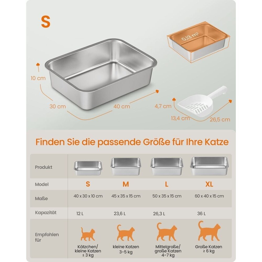 Nerūdijančio plieno kačių kraiko dėžutė 6