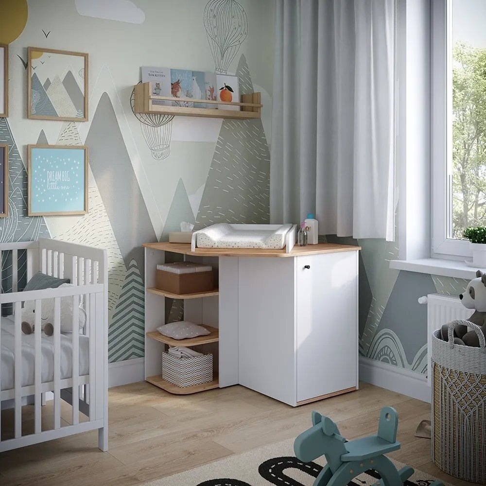 Kampinė komoda su vystymo lenta KRISTIAN 1 Kampinė komoda su vystymo lenta KRISTIAN 1