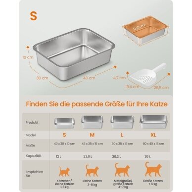 Nerūdijančio plieno kačių kraiko dėžutė 6