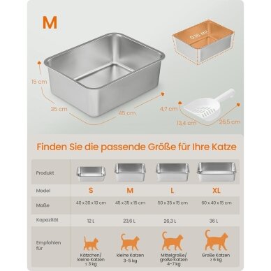 Nerūdijančio plieno kačių kraiko dėžutė 6
