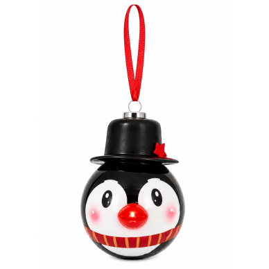 Kalėdinis LED eglutės žaisliukas „Pingvinas“ su šviečiančia nosimi, Ø 6,5 cm Kalėdinis LED eglutės žaisliukas „Pingvinas“ su šviečiančia nosimi, Ø 6,5 cm