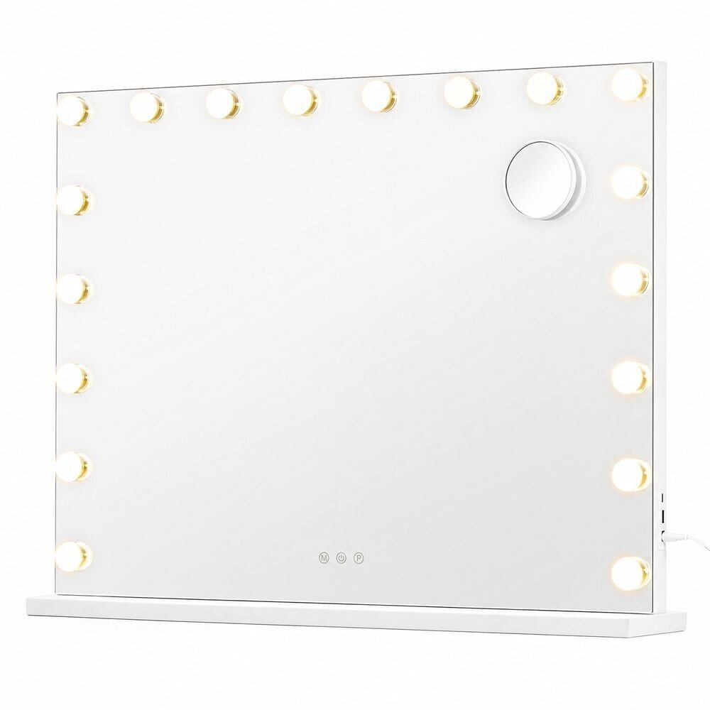 Kosmetinis veidrodis su LED apšvietimu ir įkrovimo lizdais, 60 x 80 cm Kosmetinis veidrodis su LED apšvietimu ir įkrovimo lizdais, 60 x 80 cm