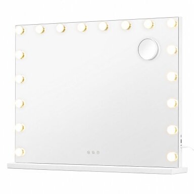 Kosmetinis veidrodis su LED apšvietimu ir įkrovimo lizdais, 60 x 80 cm Kosmetinis veidrodis su LED apšvietimu ir įkrovimo lizdais, 60 x 80 cm