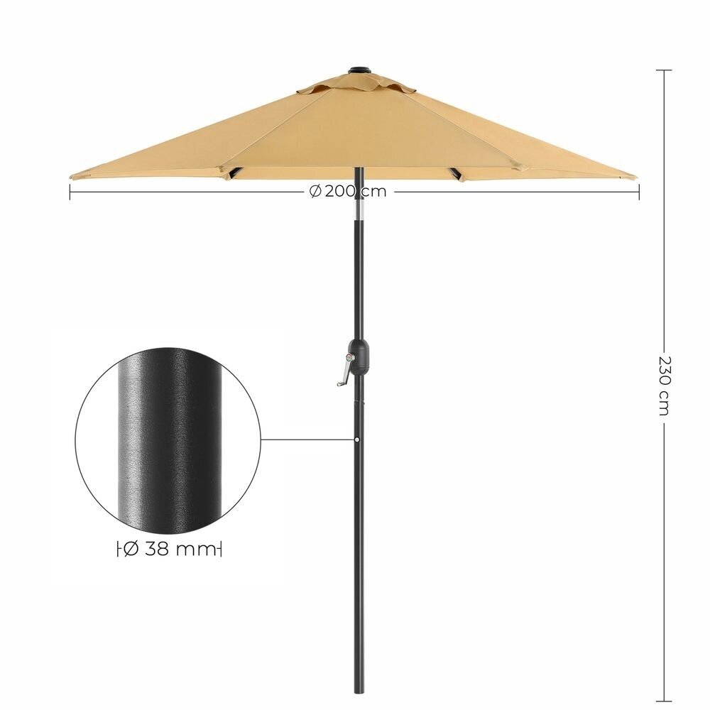 Lauko skėtis, Ø 200 cm 7 Lauko skėtis, Ø 200 cm 7