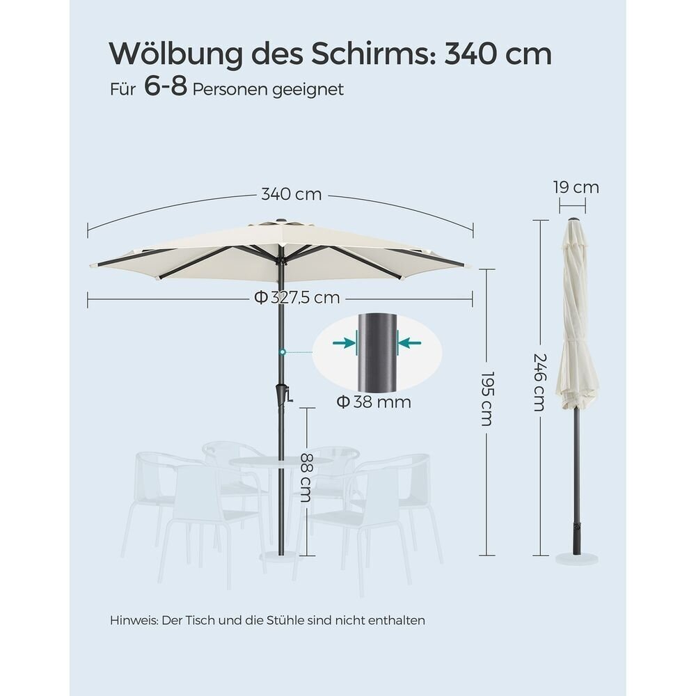 Lauko skėtis, Ø330 cm 6 Lauko skėtis, Ø330 cm 6