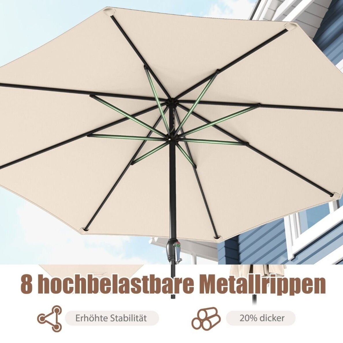 Lauko skėtis, Ø260 cm 5 Lauko skėtis, Ø260 cm 5