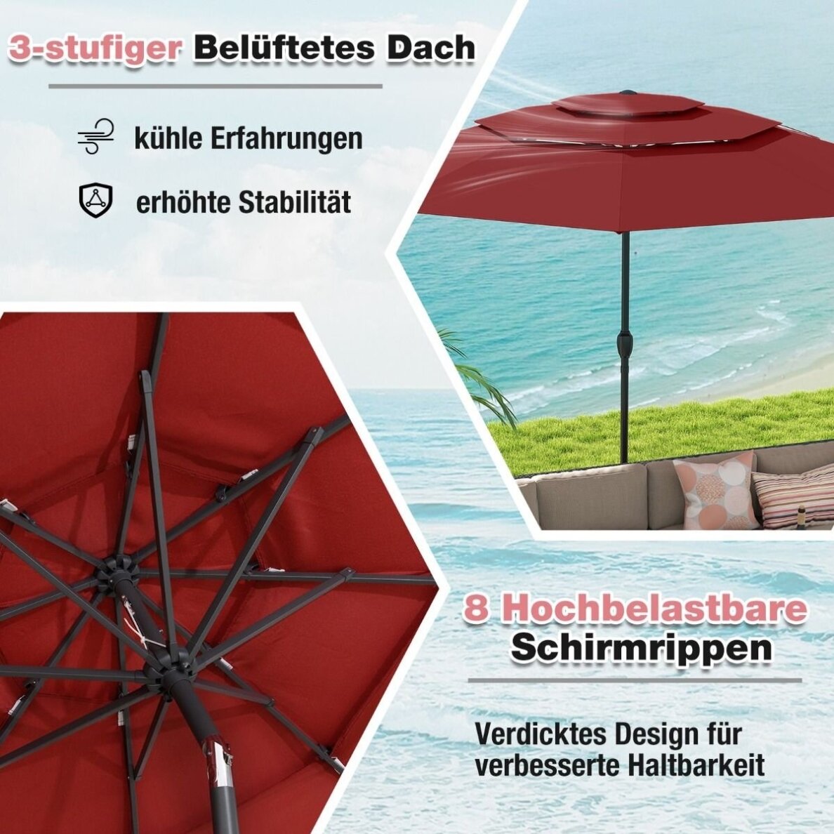 Lauko skėtis, Ø300 cm 4