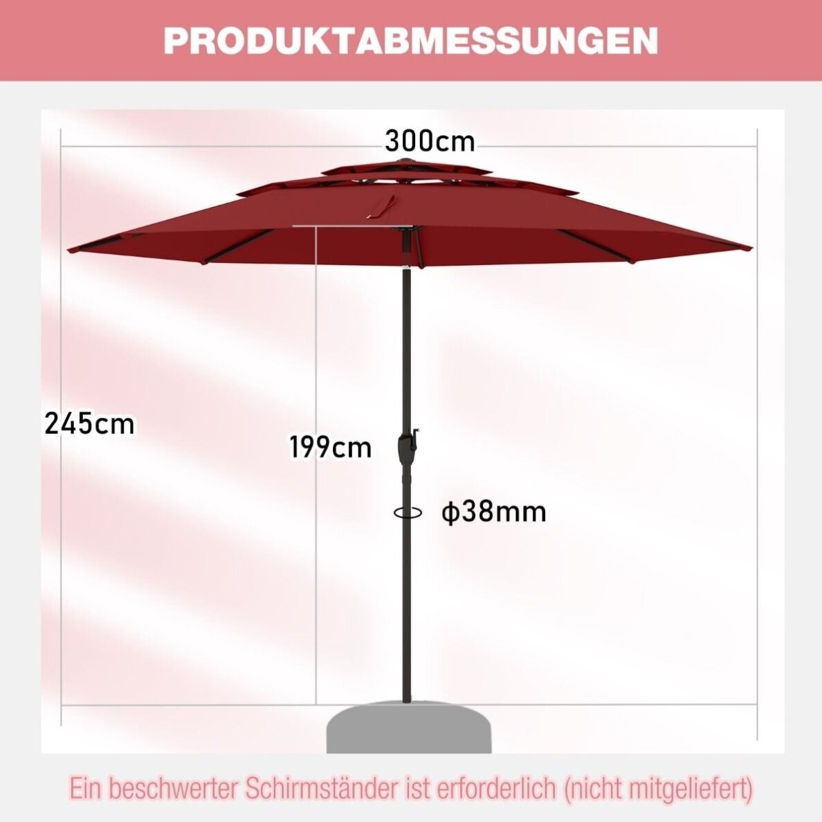 Lauko skėtis, Ø300 cm 7