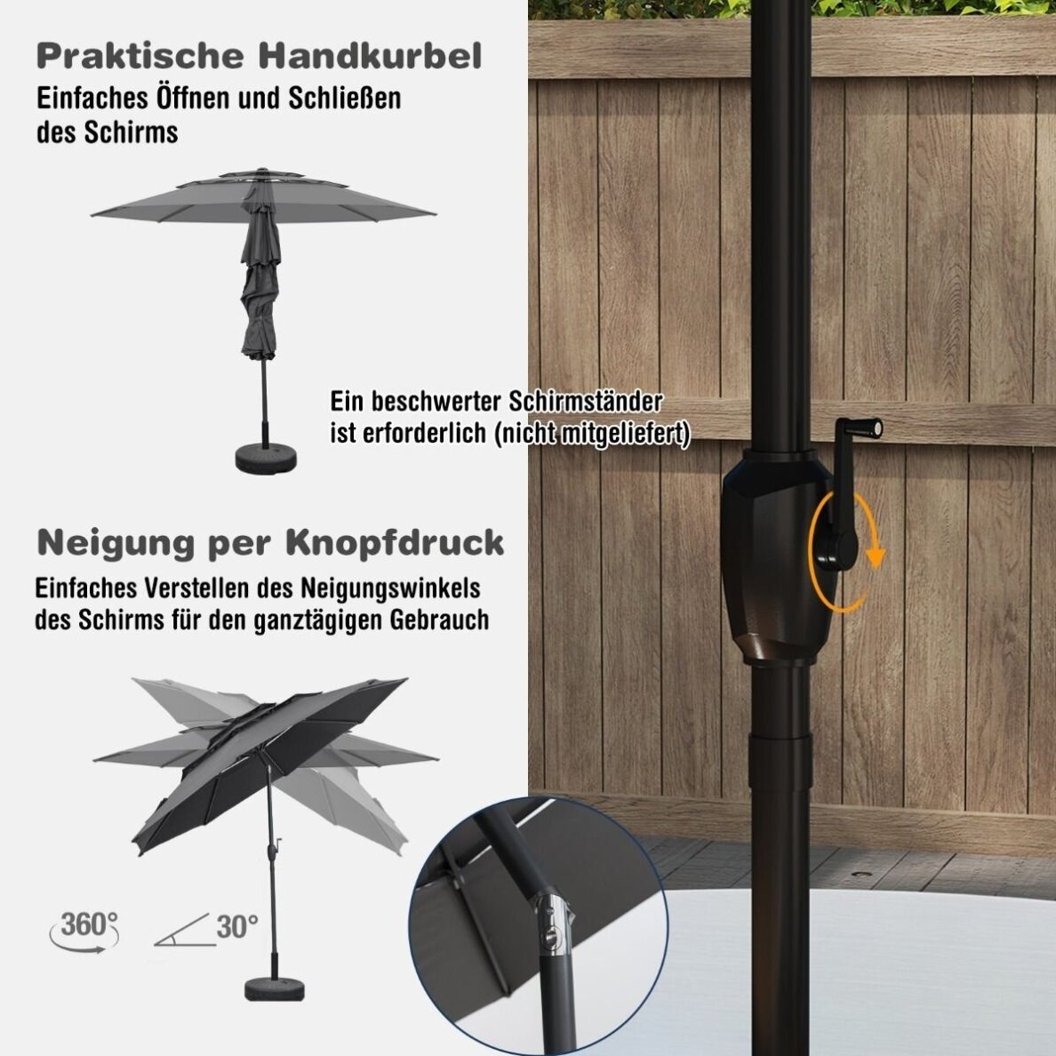 Lauko skėtis, Ø300 cm 6 Lauko skėtis, Ø300 cm 6