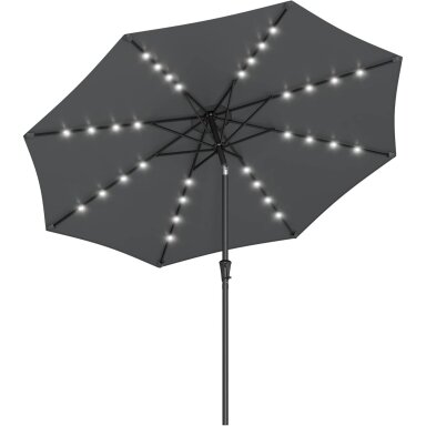 Lauko skėtis su LED apšvietimu nuo saulės baterijos, Ø300 cm