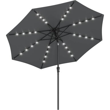 Lauko skėtis su LED apšvietimu nuo saulės baterijos, Ø270 cm