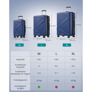 Lagaminas, 75 x 50 x 30 cm, 100 l 7 Lagaminas, 75 x 50 x 30 cm, 100 l 7