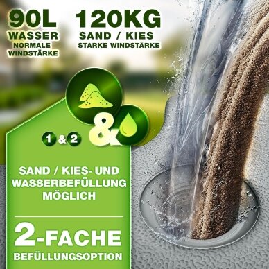 Lauko skėčio pagrindas užpildomas vandeniu ar smėliu 1 Lauko skėčio pagrindas užpildomas vandeniu ar smėliu 1