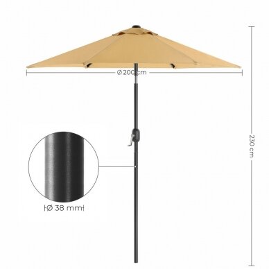 Lauko skėtis, Ø 200 cm 7 Lauko skėtis, Ø 200 cm 7