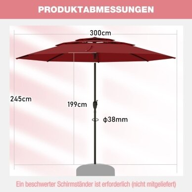 Lauko skėtis, Ø300 cm 7