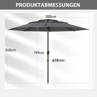 Lauko skėtis, Ø300 cm 7