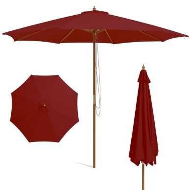 Lauko skėtis su mediniu stiebu, Ø 300 cm Lauko skėtis su mediniu stiebu, Ø 300 cm