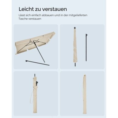 Lauko skėtis su transportavimo krepšiu, 230 x 150 cm (Ekspozicinė prekė) 4