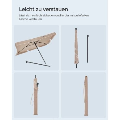 Lauko skėtis su transportavimo krepšiu, 230 x 150 cm 6 Lauko skėtis su transportavimo krepšiu, 230 x 150 cm 6