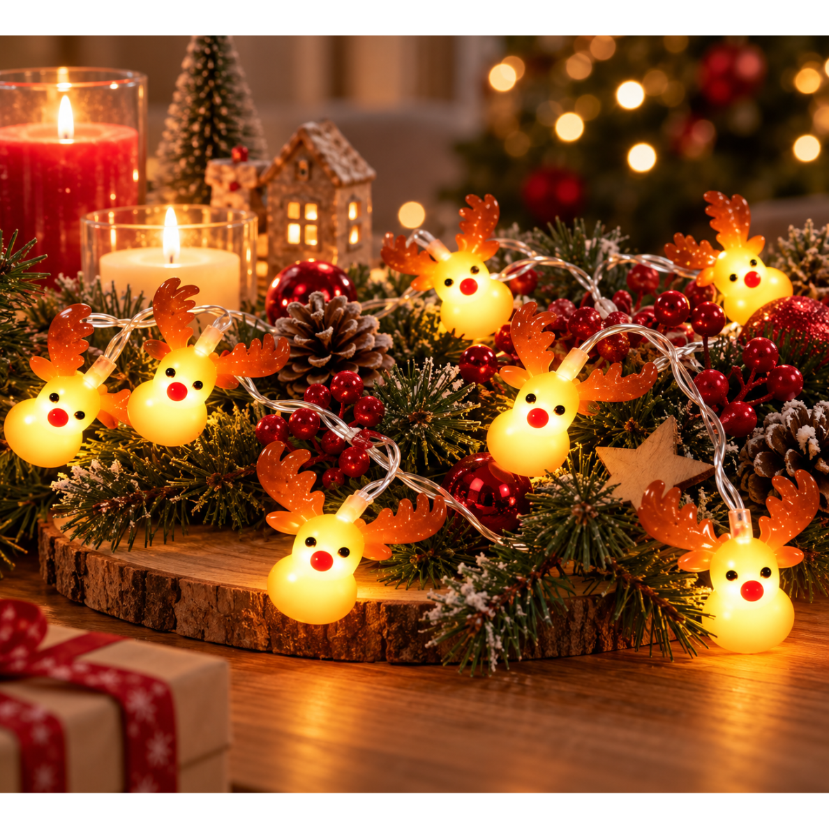 LED girlianda su elniukais, 10 LED, 135 cm 1 LED girlianda su elniukais, 10 LED, 135 cm 1