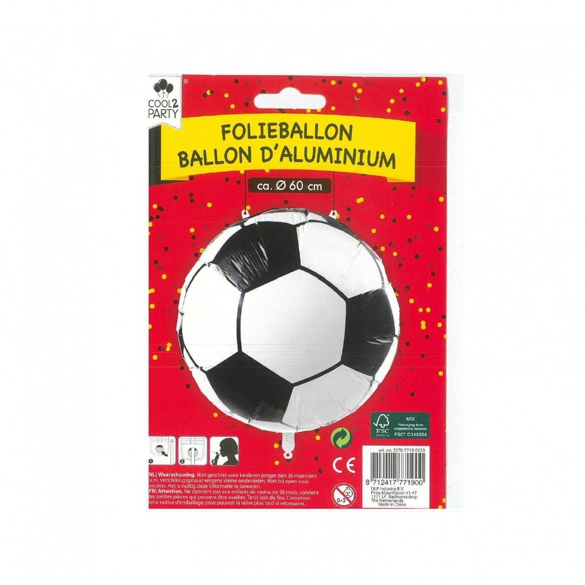 COOL 2 PARTY folinis balionas futbolo kamuolys, Ø 60 cm