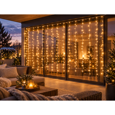 LED girlianda – užuolaida, 3 x 1,4 m 2
