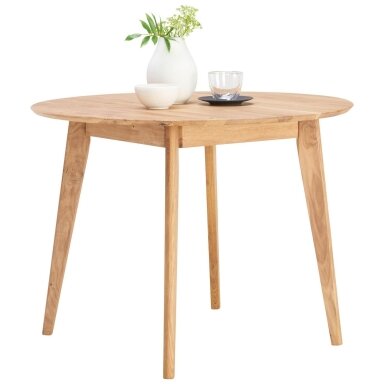 CARRYHOME ąžuolo medienos valgomojo stalas, 76 x Ø 100 cm