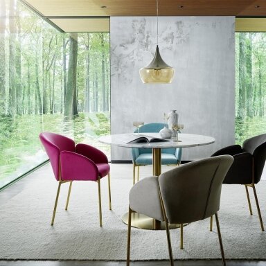 LIVETASTIC modernios aksominės valgomojo kėdės, 2 vnt