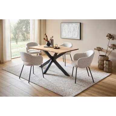 HOME24 tekstilinės valgomojo kėdės, 2 vnt