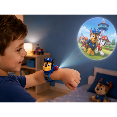 PAW PATROL vaikiškas laikrodis su projektoriumi 1 PAW PATROL vaikiškas laikrodis su projektoriumi 1