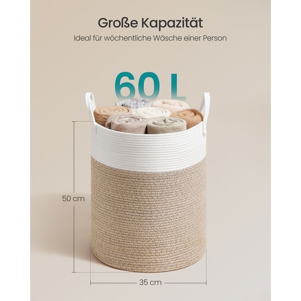 Medvilninis krepšys su rankenomis, 60 l 5 Medvilninis krepšys su rankenomis, 60 l 5