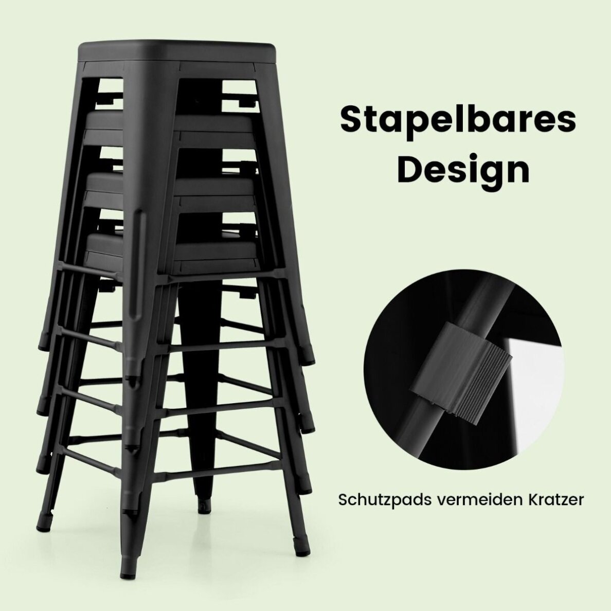 Industrinio stiliaus metalinės baro kėdės, 4 vnt 3