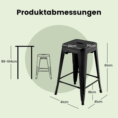 Industrinio stiliaus metalinės baro kėdės, 4 vnt 7