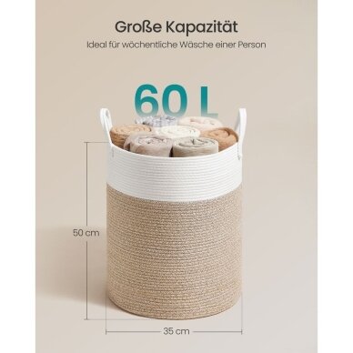 Medvilninis krepšys su rankenomis, 60 l 5